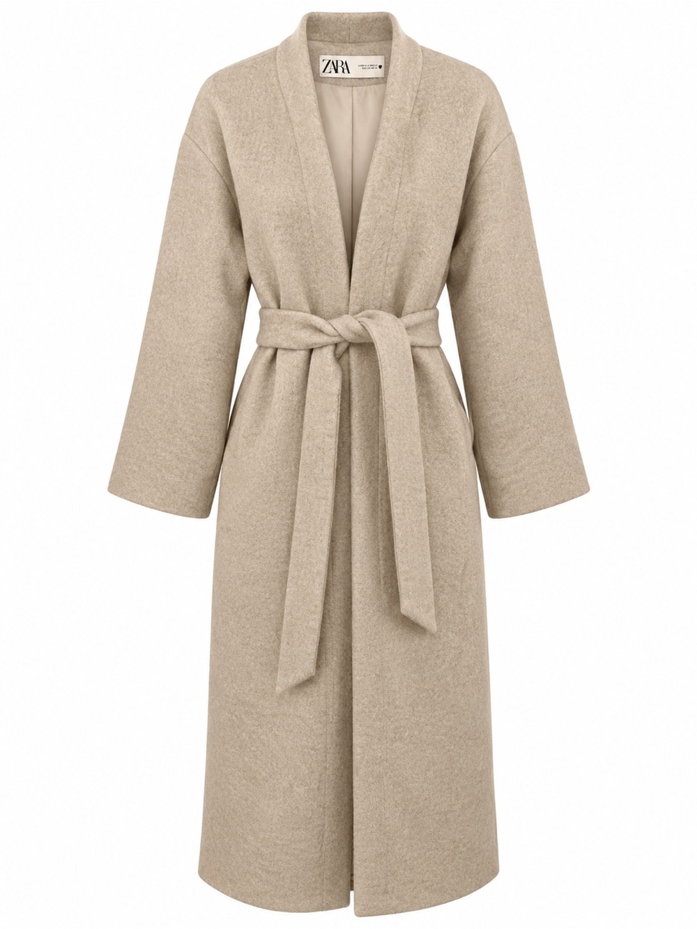 Zara Long Wool Coat Trench Minimalist size Small